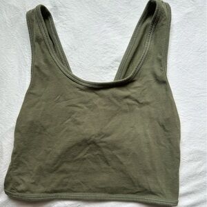 American Eagle Olive Green Crop Top with Twisted back
